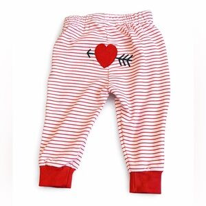 Le Top Bebe White and Red Striped Baby Joggers